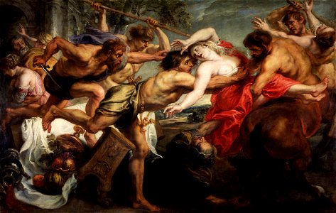 Peter Paul Rubens - The Rape of Hippodame, 1636-1638. Free illustration for personal and commercial use.