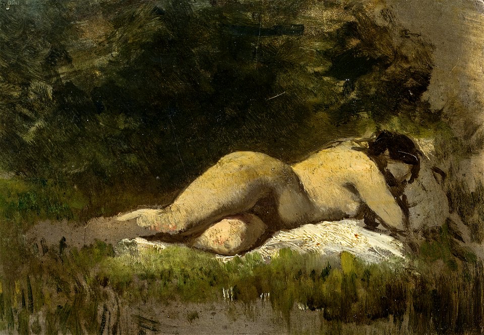 August von Pettenkofen - Liegender weiblicher Akt