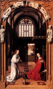 Petrus Christus Annunciation. Free illustration for personal and commercial use.