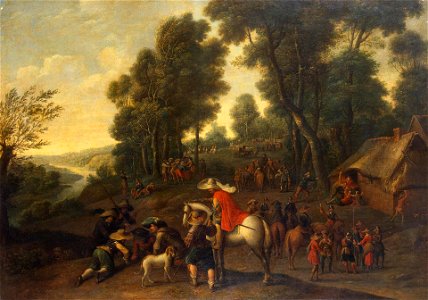 Peter Snayers - Halt of Horsemen in a Forest - WGA21507