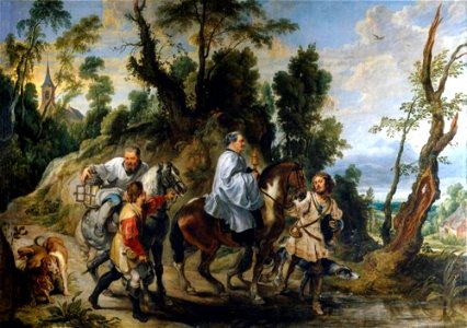 Peter Paul Rubens atelier van Peter Paul Rubens en Jan Wildens - Rudolf van Habsburg en de priester - P001645 - Museo del Prado