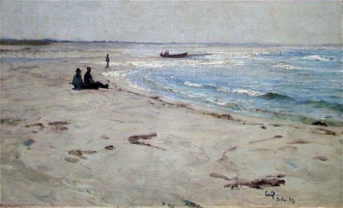 Eilif Peterssen - From the Beach at Sele - NG.M.00850 - National Museum of Art, Architecture and Design. Free illustration for personal and commercial use.