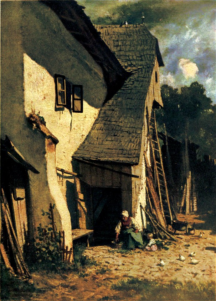 Pettenkofen-Farmhouse in Klosterneuburg with farmwoman and child