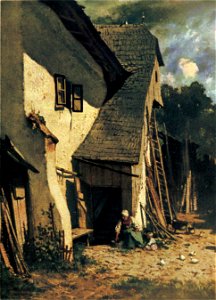 Pettenkofen-Farmhouse in Klosterneuburg with farmwoman and child