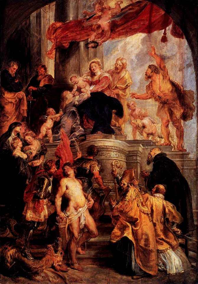 Peter Paul Rubens - Virgin and Child Enthroned with Saints - WGA20441