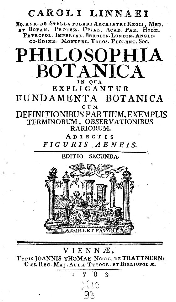 Philosophia Botanica 1783