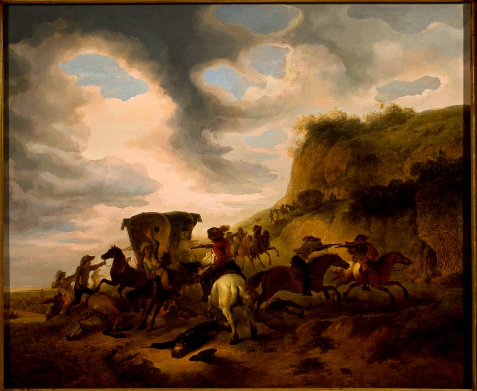 Philips Wouwerman - Assault on travellers - M.Ob.1055 MNW - National Museum in Warsaw