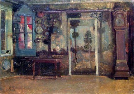 Eilif Peterssen - Interior from the Farm Tomle - NG.M.00660 - National Museum of Art, Architecture and Design. Free illustration for personal and commercial use.
