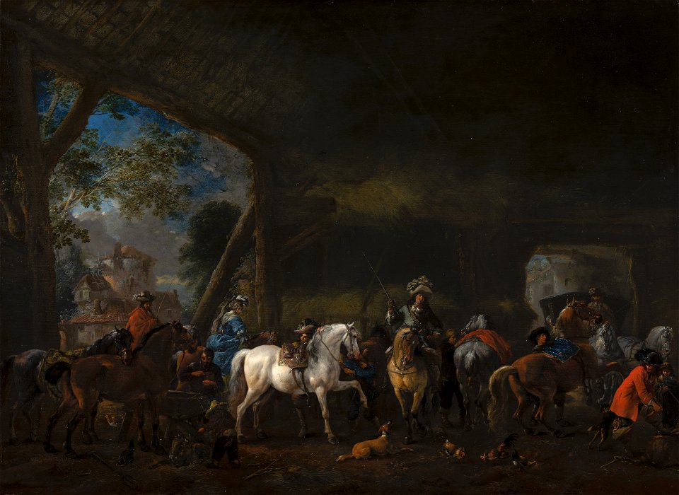 Philips Wouwerman - 'The Arrival at the Stable' - 214 - Mauritshuis