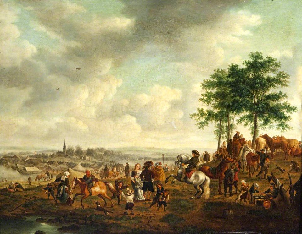 Philips Wouwerman (1619-1668) (style of) - Landscape with a Horse Fair - 557805 - National Trust