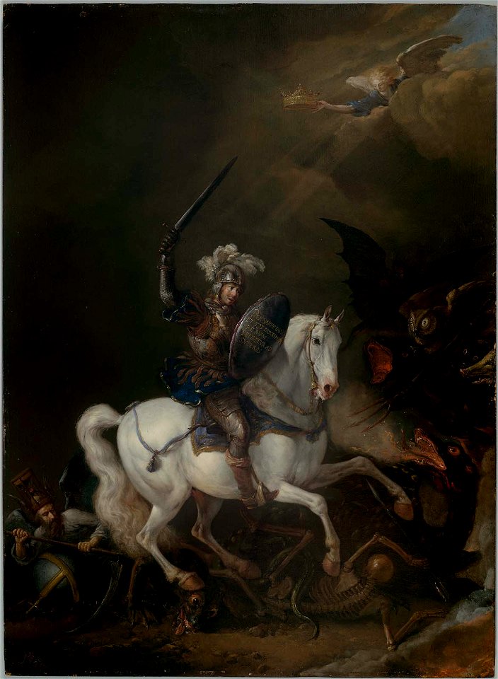 Philips Wouwerman - Knight Vanquishing Time, Death, and Monstrous Demons - 1981.78 - Museum of Fine Arts