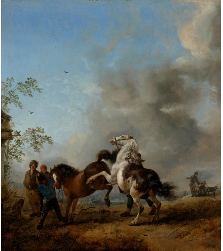 Philips Wouwerman - A Rearing Horse N08404-11-lr-1