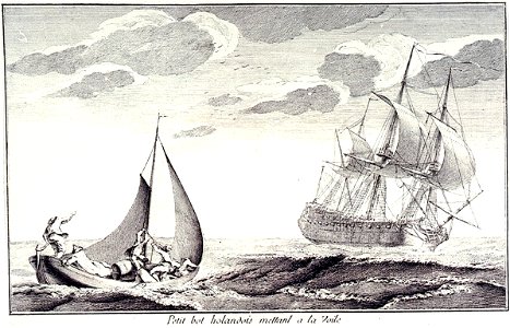 Petit bot hollandais mettant à la voile