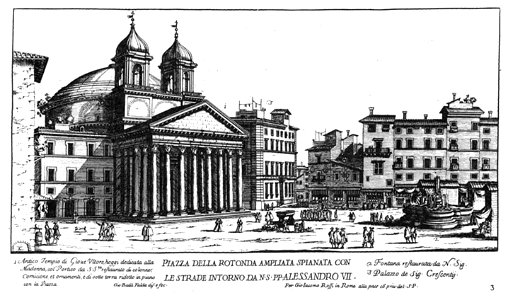 Piazza della Rotonda by Giovanni Battista Falda (1669)