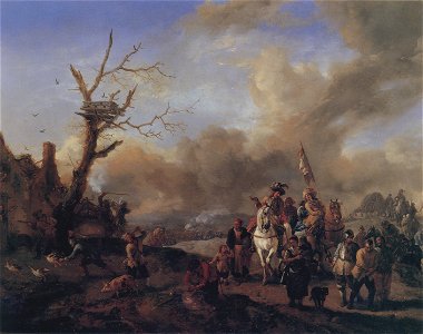 Philips Wouwerman Soldatentroß. Free illustration for personal and commercial use.