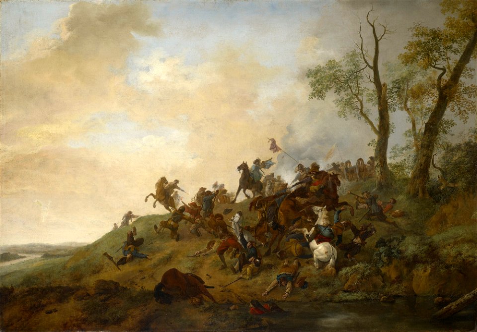 Philips Wouwerman (Haarlem 1619-Haarlem 1668) - A Skirmish of Cavalry - RCIN 404533 - Royal Collection