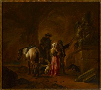 Philips Wouwerman - Travellers in a cave - M.Ob.487 MNW - National Museum in Warsaw