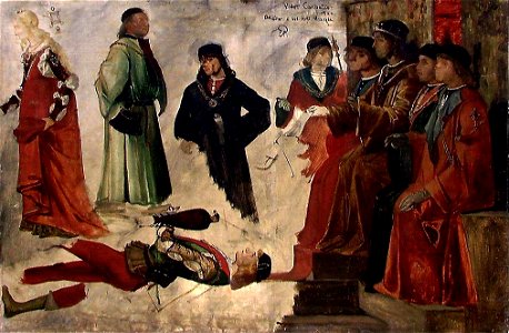 Eilif Peterssen - Figure Studies after ®The Amassadors of England¯ - NG.M.01563 - National Museum of Art, Architecture and Design