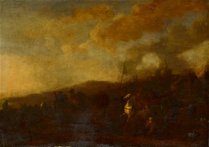 Philips Wouwerman (Haarlem 1619-Haarlem 1668) - A Battle-piece with Soldiers Plundering - RCIN 406157 - Royal Collection