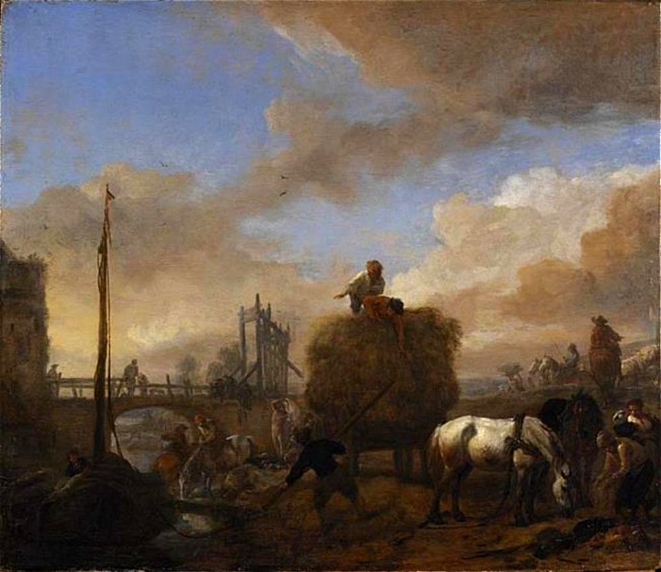 Philips Wouwerman - Hooiwagen bij een rivier - NM 714 - Nationalmuseum