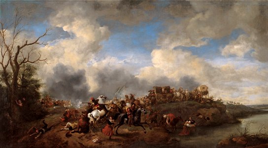 Philips Wouwerman - A cavalry battle - Google Art Project