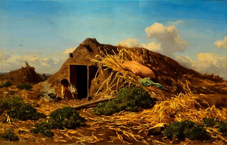 Pettenkofen-Gypsy boy by a hut
