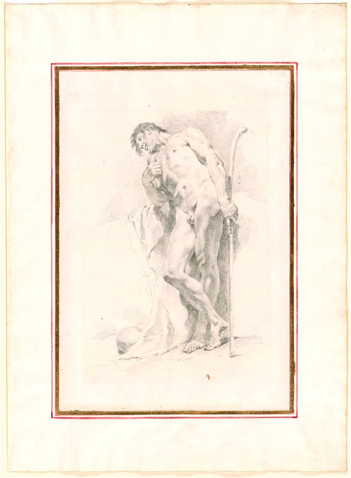 Piazzetta - Male Nude with a Staff, 1961.1256