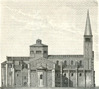 Piacenza lato nord-est del Duomo
