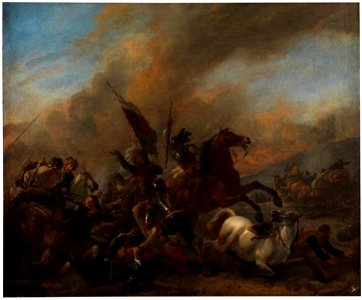Philips Wouwerman - Ruitergevecht met vijandelijke troepen - P002154 - Museo del Prado