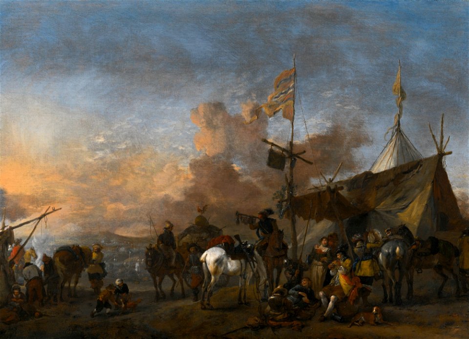 Philips Wouwerman - Soldiers and Horses at a Sutler's Tent 053L16034 8YLSX