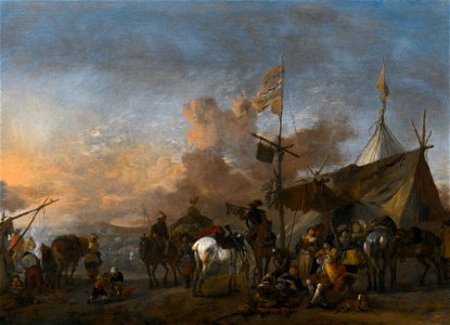 Philips Wouwerman - Soldiers and Horses at a Sutler's Tent 053L16034 8YLSX