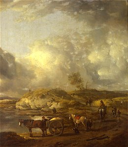 Philips Wouwerman - Duinlandschap met paard en wagen en ruiters - 2537 (OK) - Museum Boijmans Van Beuningen