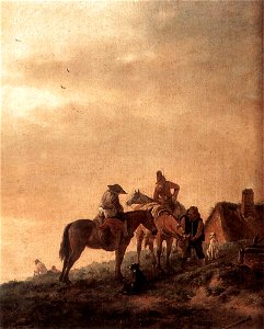 Philips Wouwerman - Rider's Rest Place - WGA25880. Free illustration for personal and commercial use.