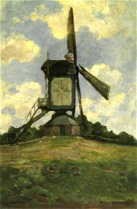 Piet Mondriaan - Post mill at Heeswijk, side view - A369 - Piet Mondrian, catalogue raisonné