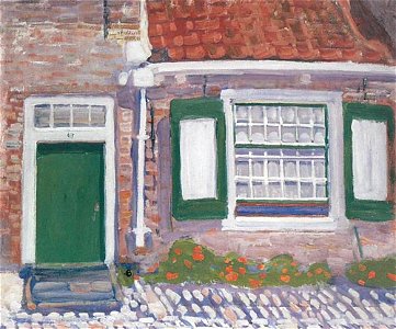 Piet Mondriaan - House façade with green trimmed shutters - A678 - Piet Mondrian, catalogue raisonné