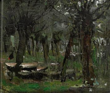 Piet Mondriaan - Willow grove with boats near the river Gein - A470a (addition 1999) - Piet Mondrian, catalogue raisonné