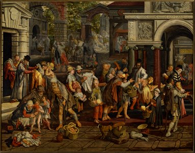 Pieter Aertsen - Christian deeds of mercy (Matthew 25-35-36) - M.Ob.2183 - National Museum in Warsaw