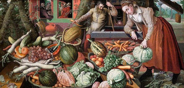Pieter Aertsen - Market Scene - Google Art ProjectFXD. Free illustration for personal and commercial use.