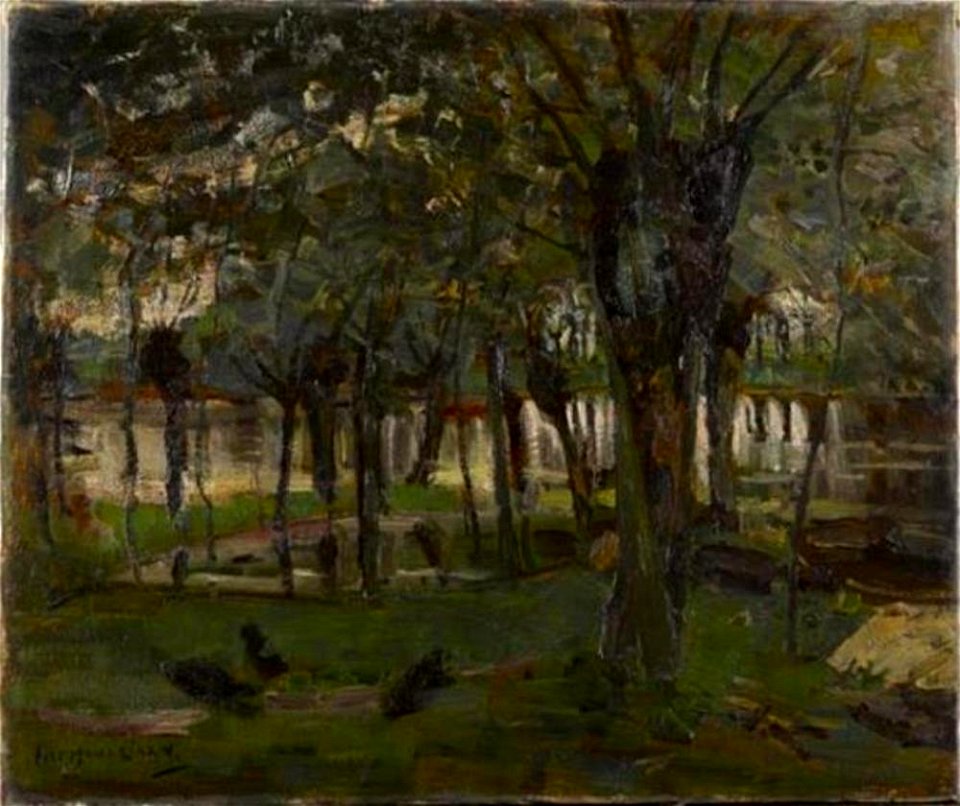 Piet Mondriaan - Willow grove near the water, prominent tree at right - 0334263 - Kunstmuseum Den Haag