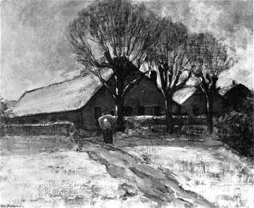 Piet Mondriaan - Winter landscape with three farm buildings - A80 - Piet Mondrian, catalogue raisonné