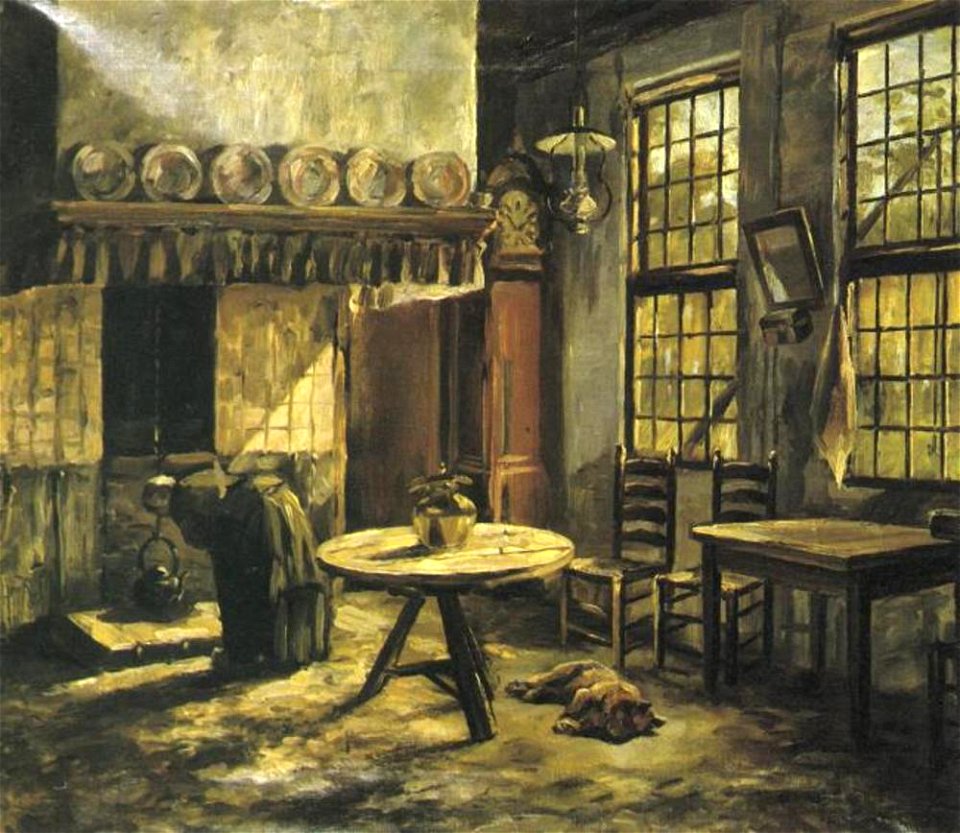 Piet Mondriaan - Boereninterieur met haard in de Achterhoek - A13 - Piet Mondrian, catalogue raisonné