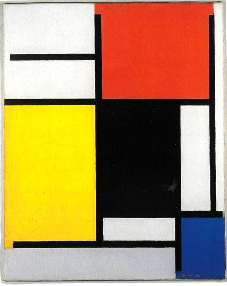 Piet Mondriaan - Composition with red, yellow, black, blue, and gray - 1038646 - Kunstmuseum Den Haag