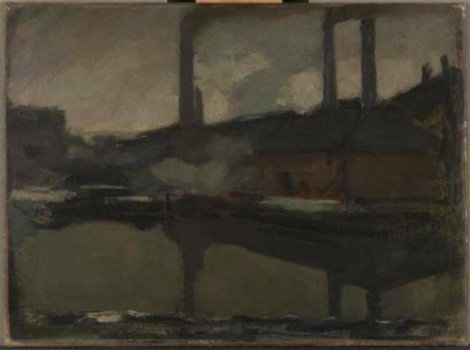Piet Mondriaan - The royal wax candle factory, oil sketch - 0333845 - Kunstmuseum Den Haag