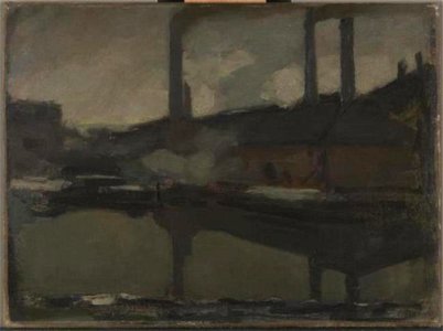 Piet Mondriaan - The royal wax candle factory, oil sketch - 0333845 - Kunstmuseum Den Haag