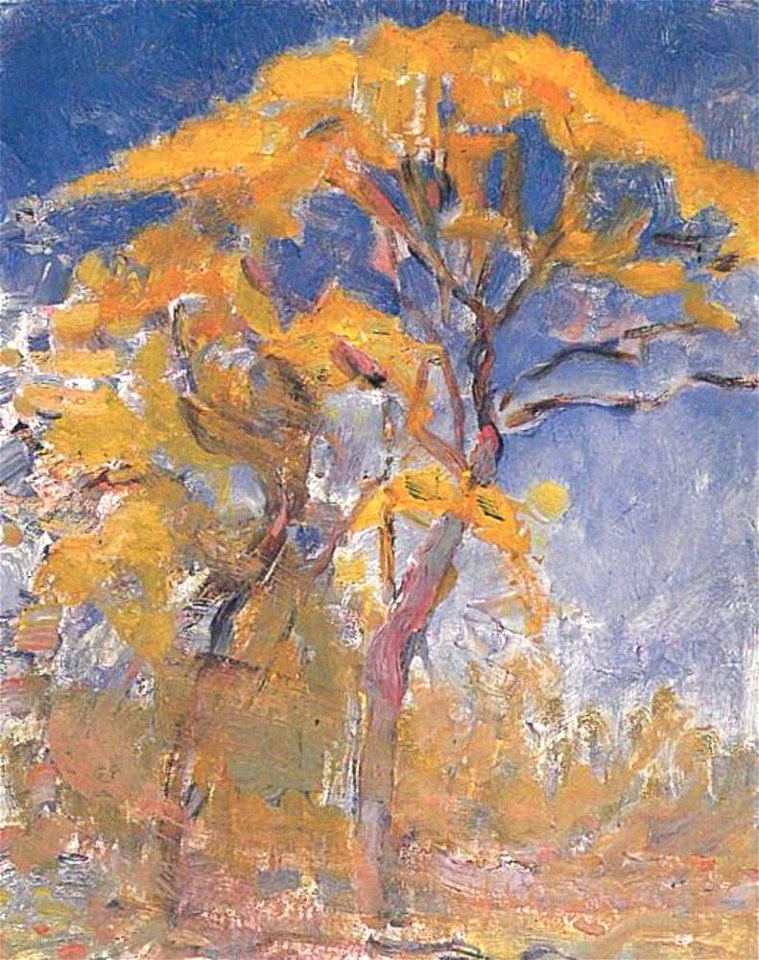 Piet Mondriaan - Two trees with orange foliage against blue sky - A662 - Piet Mondrian, catalogue raisonné