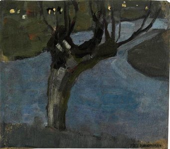 Piet Mondriaan - Irrigation ditch with mature willow - A218 - Piet Mondrian, catalogue raisonné