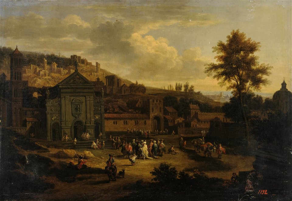 Pieter Bout and Adriaen Frans Boudewyns - Square in a Seaside Town
