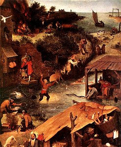 Pieter Bruegel the Elder - Netherlandish Proverbs (detail) - WGA3369