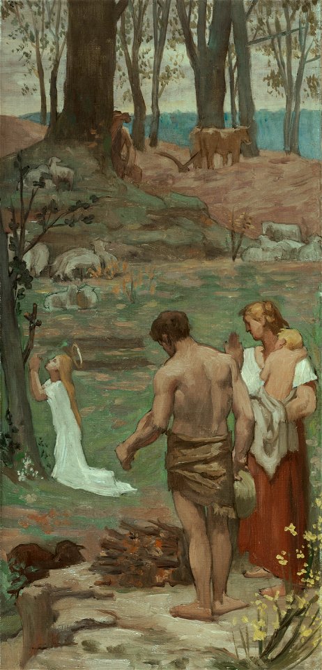 Pierre-Cécile Puvis de Chavannes - Sainte Geneviève enfant en prière - PDUT1466 - Musée des Beaux-Arts de la ville de Paris