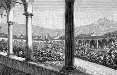 Pisa – Veduta interna della Certosa (xilografia)